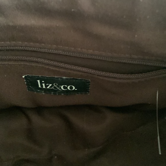 Liz&co. Brown pleather purse lots of storage adjustable strap - Picture 3 of 4